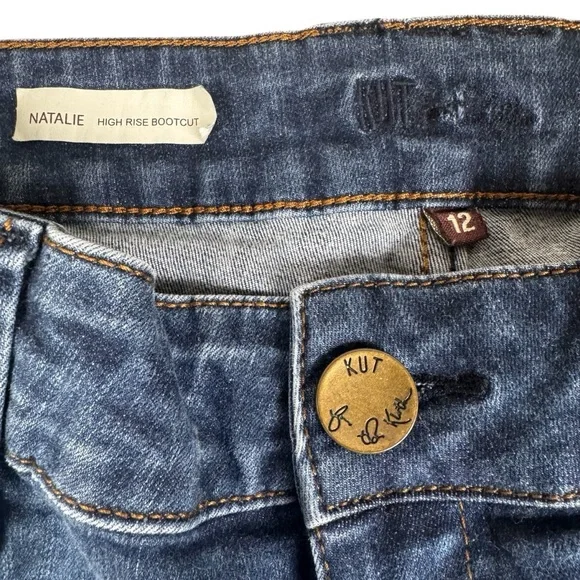 Kut From The Kloth Natalie High Rise Bootcut Blue Denim Jeans Women’s Size 12 - Picture 3 of 7